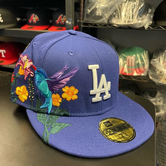 NEW ERA - MLB Hat - Los Angeles Dodgers Blooming 59FIFTY Fitted Cap - Blue - Picture 4 of 7